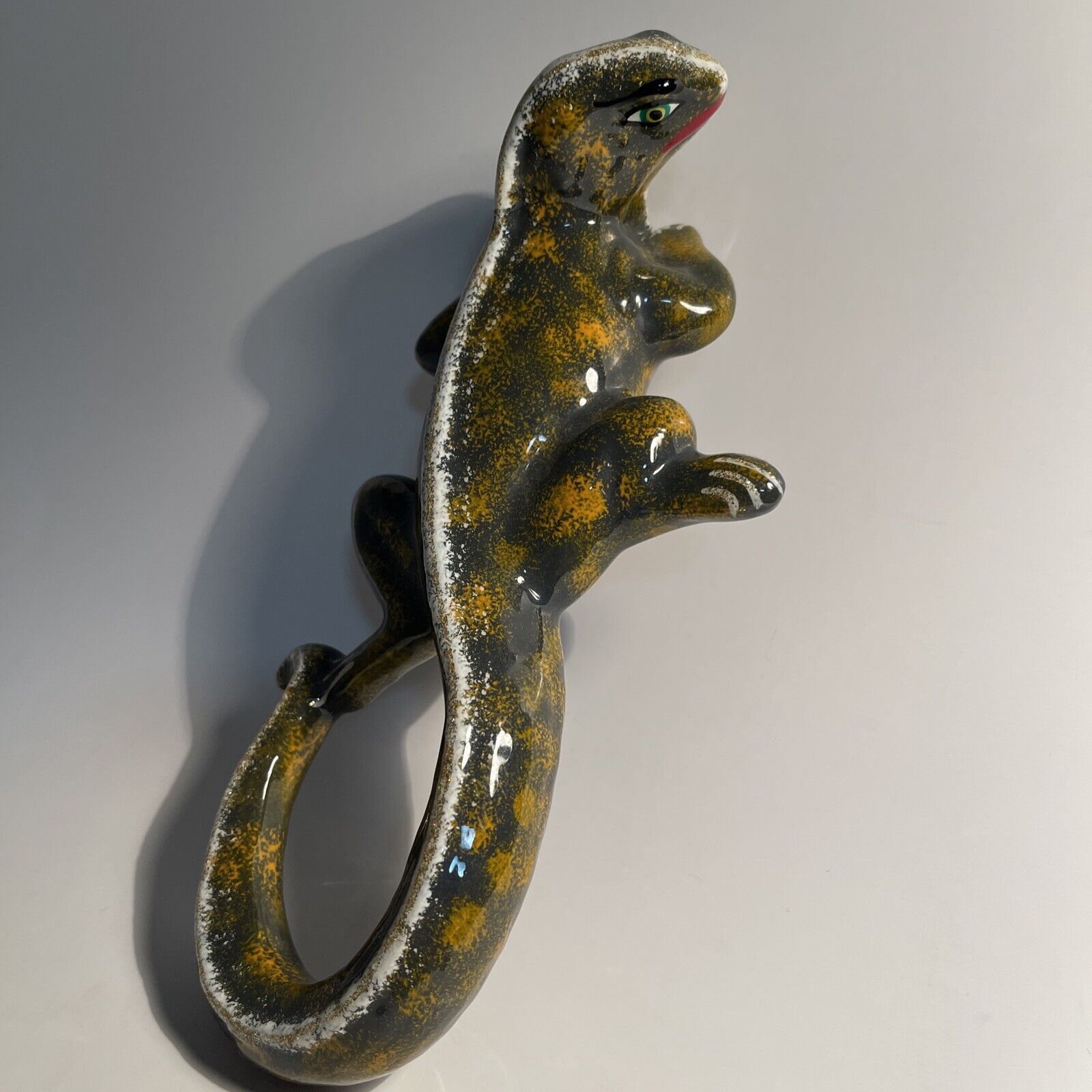 Hand Painted Mexican Ceramic Iguana Lizard Figurine