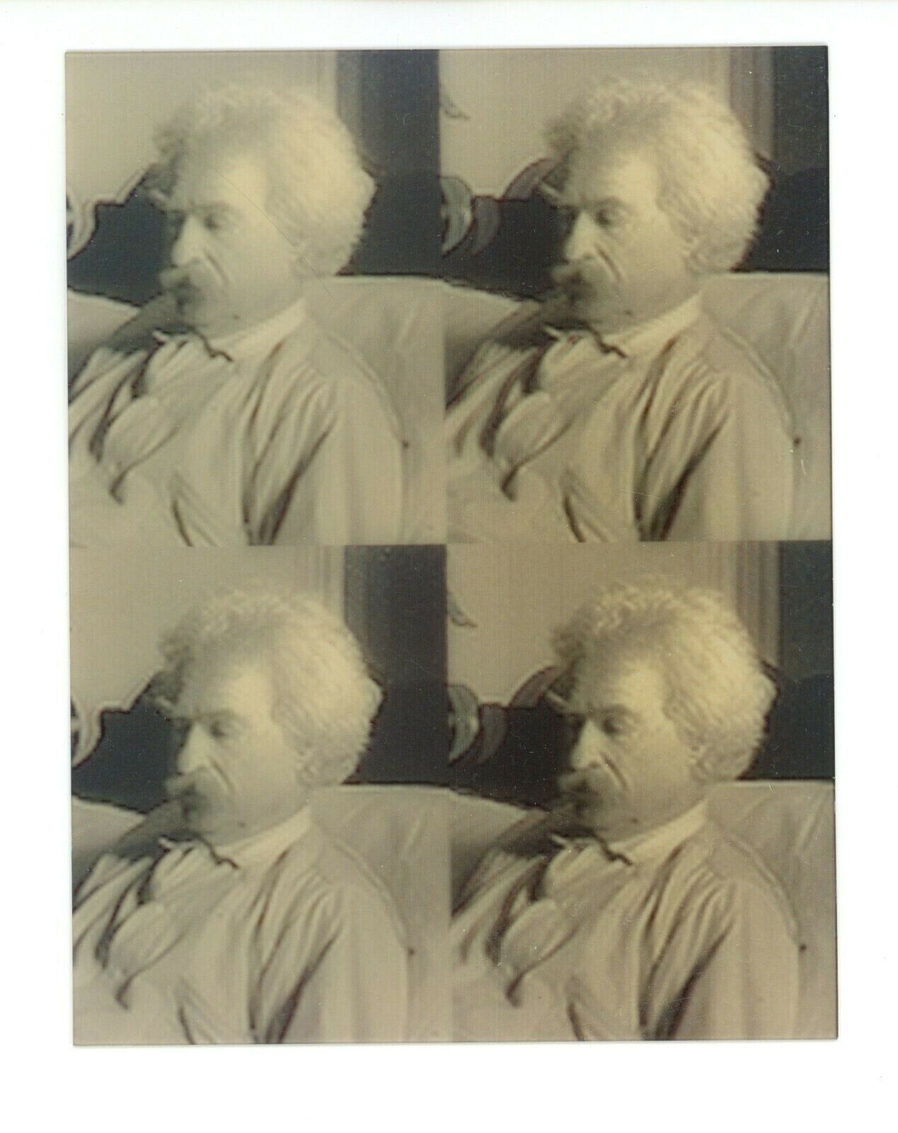 Mark Twain 3-d Photograph BW Samuel Clemens Portrait Reprint 3d Tom Sawyer