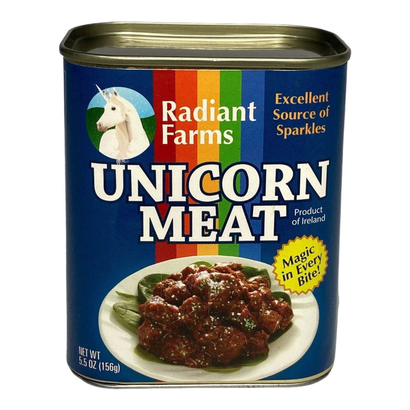 Radiant Farms Canned Unicorn Meat, ThinkGeek Novelty Gift, 2010 Discontinued