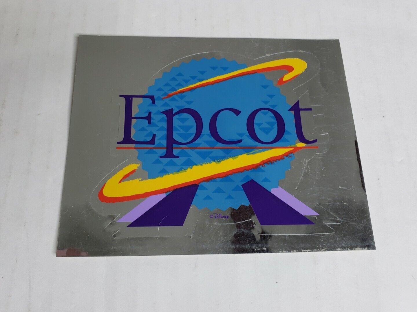 Disney Epcot Center Vintage 1990s Silver Foil Spaceship Earth Sticker 