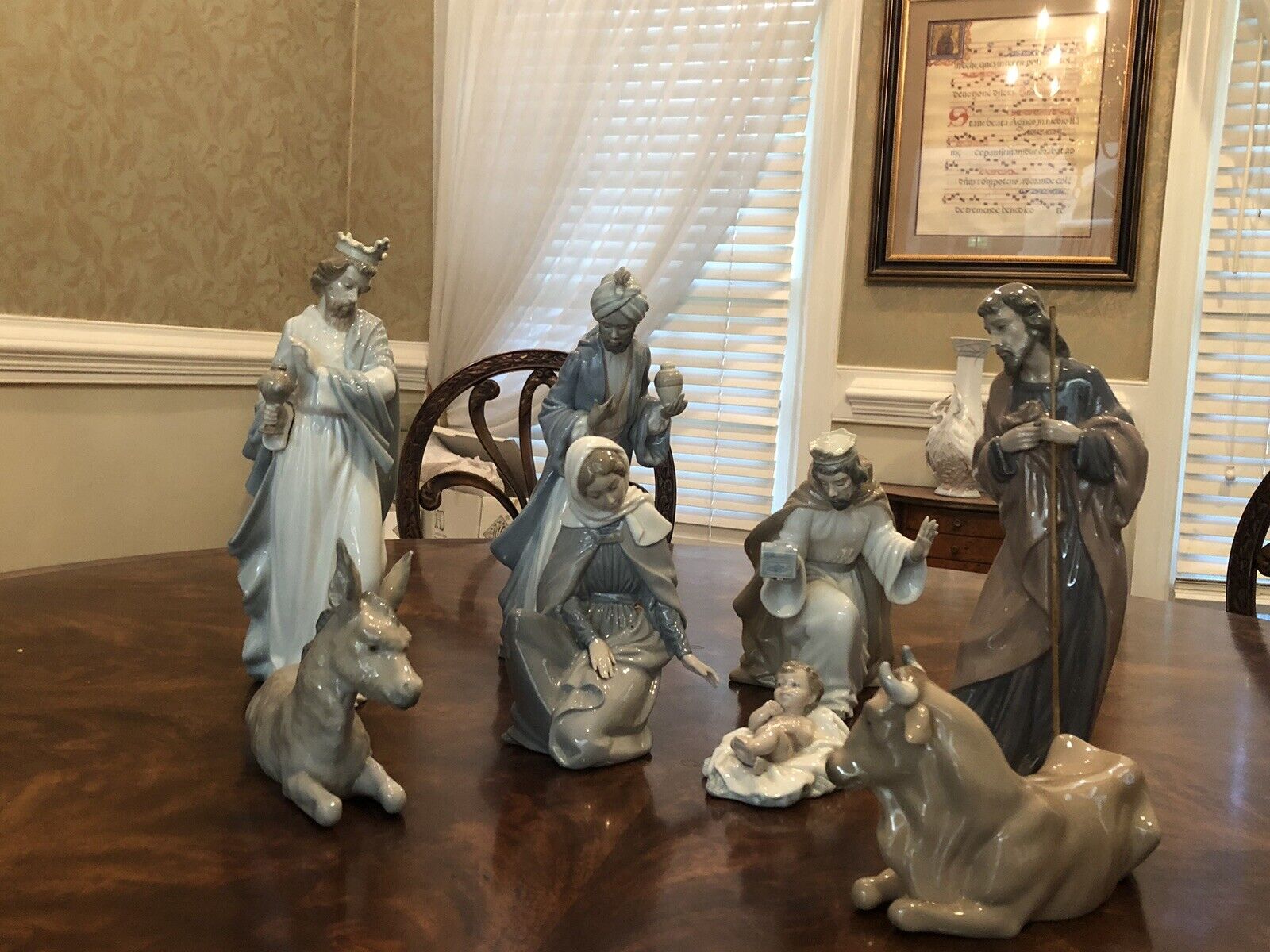 Mint Nao Lladro complete 8 piece nativity set, all orig. boxes except donkey