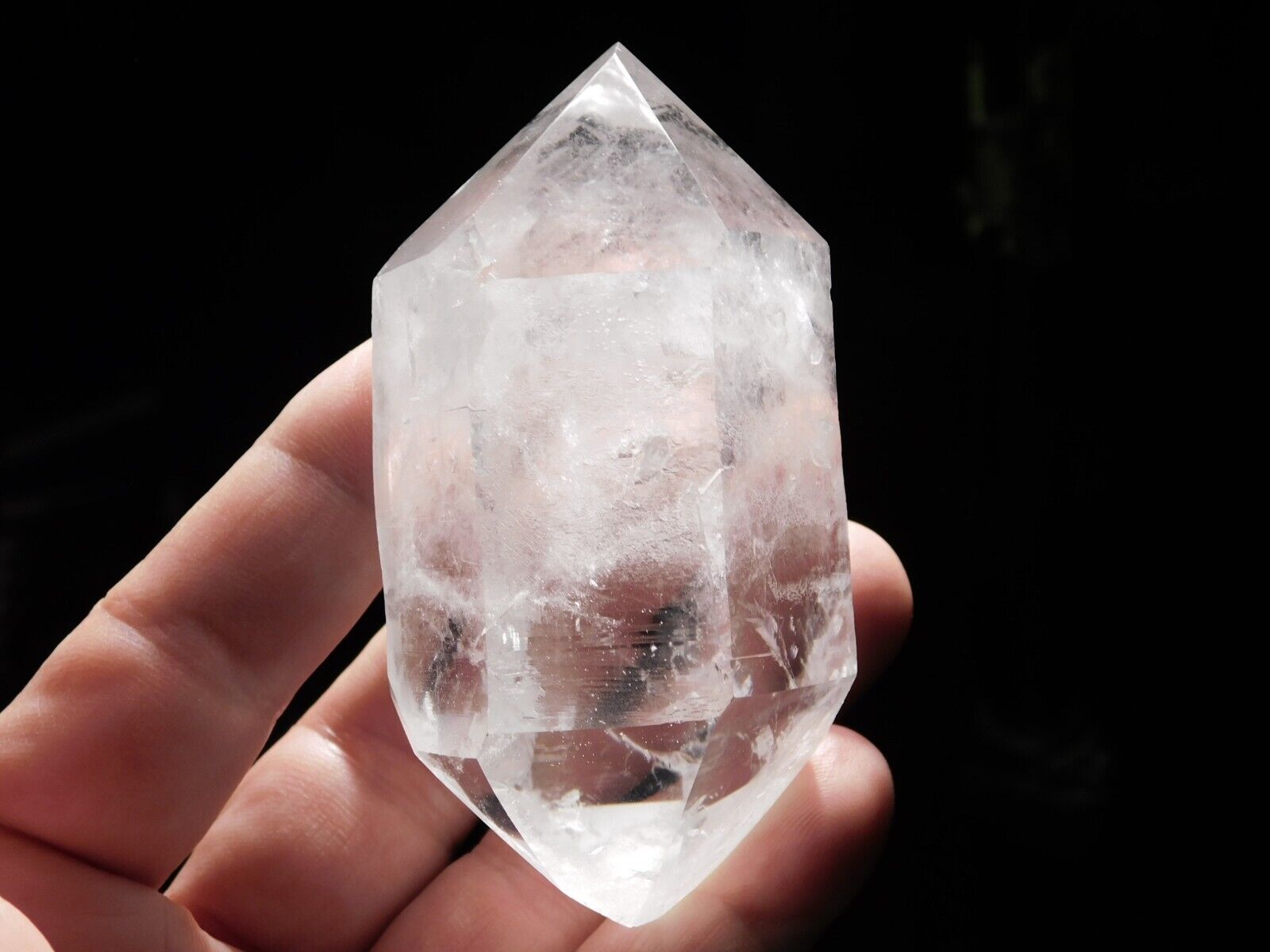 Larger Super Translucent DOUBLE Terminated Quartz Crystal Brazil 212gr