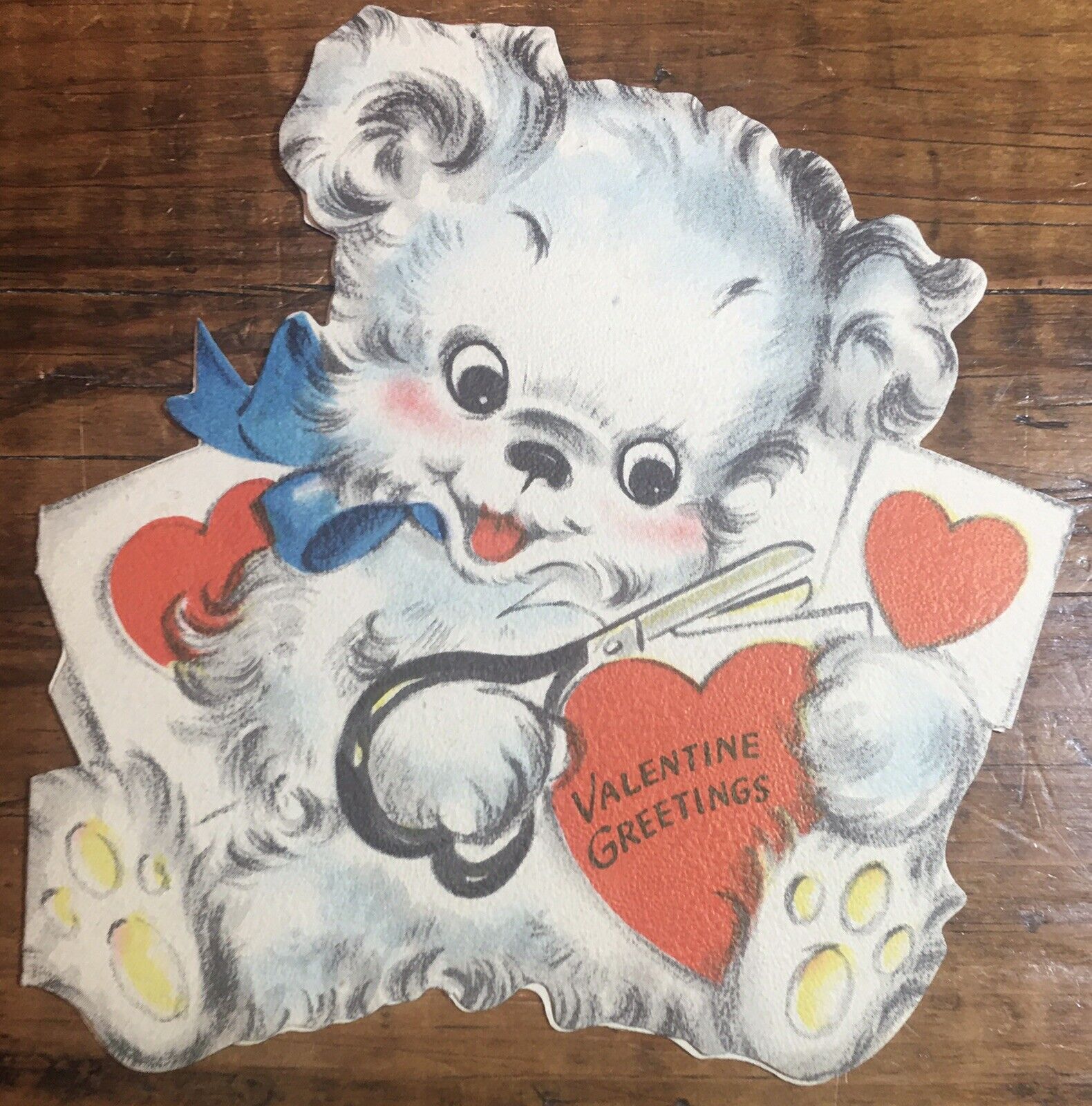 Valentine Greetings Teddy Bear Greeting Card, 1946 Hallmark