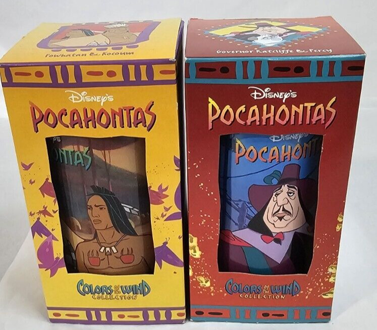Vintage 90s Walt Disney Collector Series Cups Burger King 1994 Pocahontas