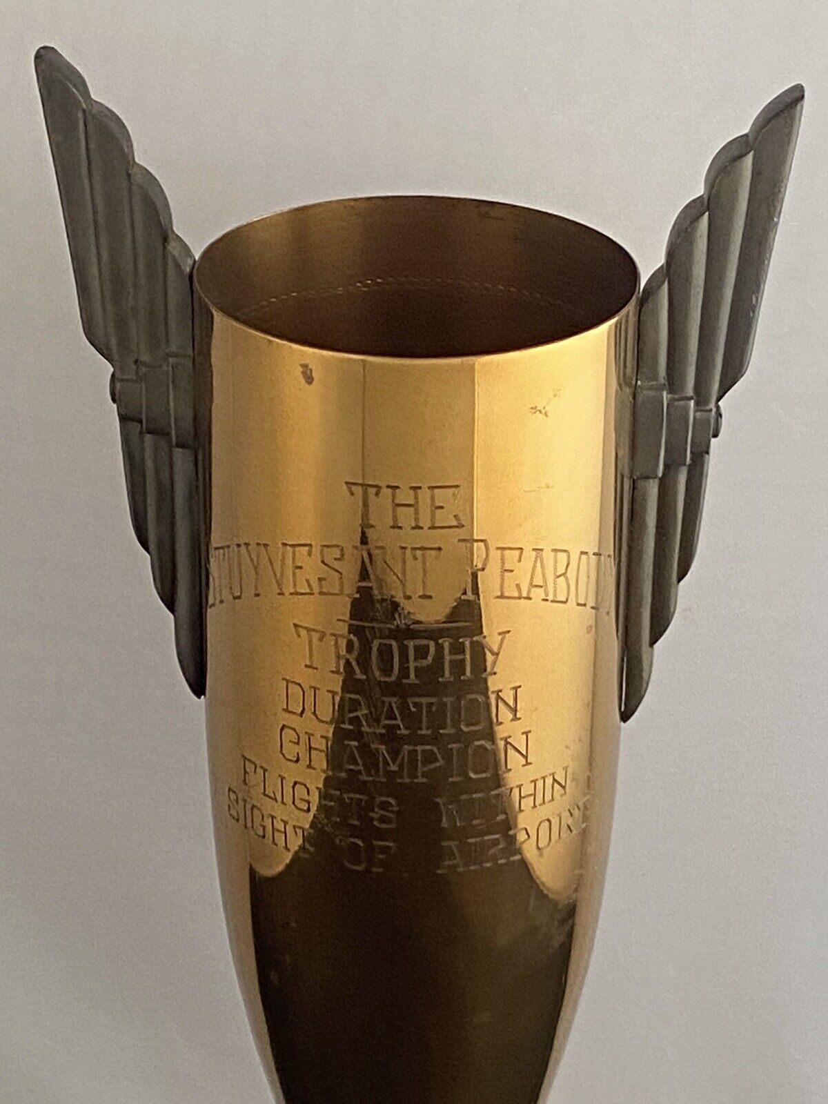 Vintage 1930'-1940's Art Deco Aviation Loving Cup Trophy Stuyvesant Peabody