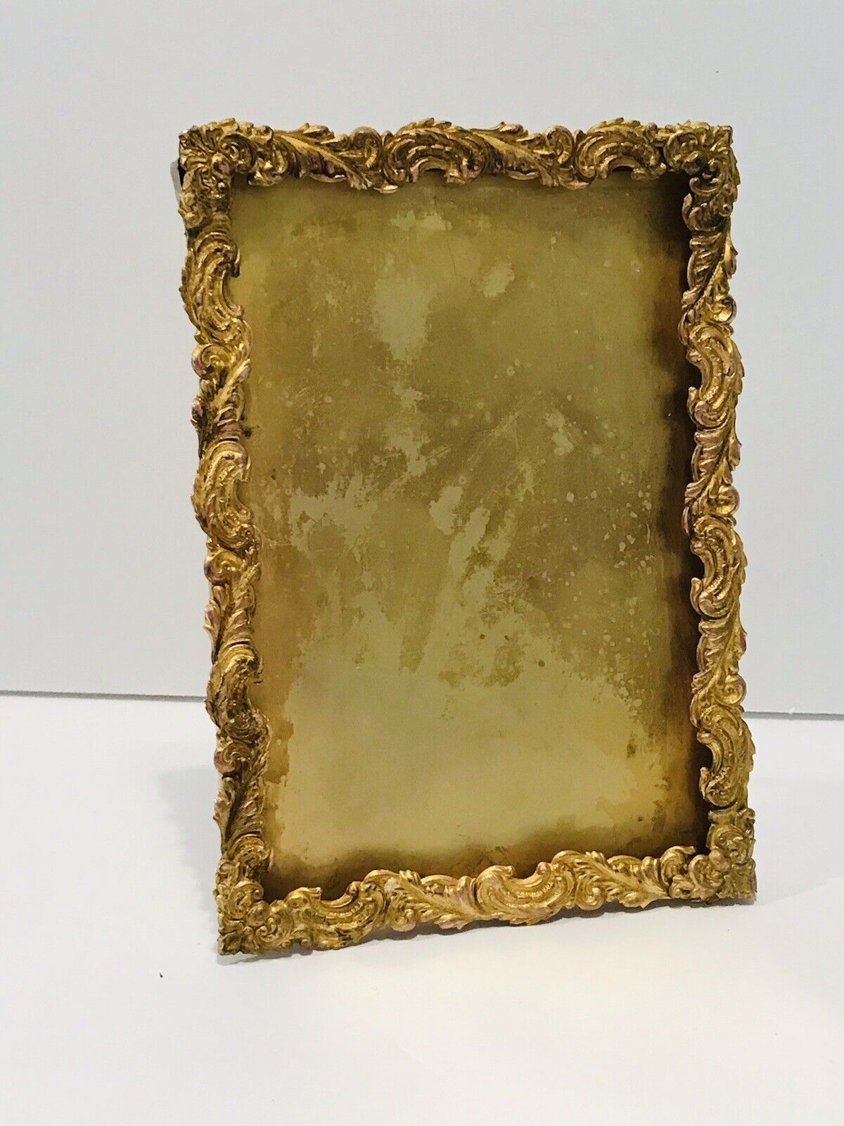 Antique 19th Century Quadruple Plate Gilded Ornate Picture Frame 6”-4.5”