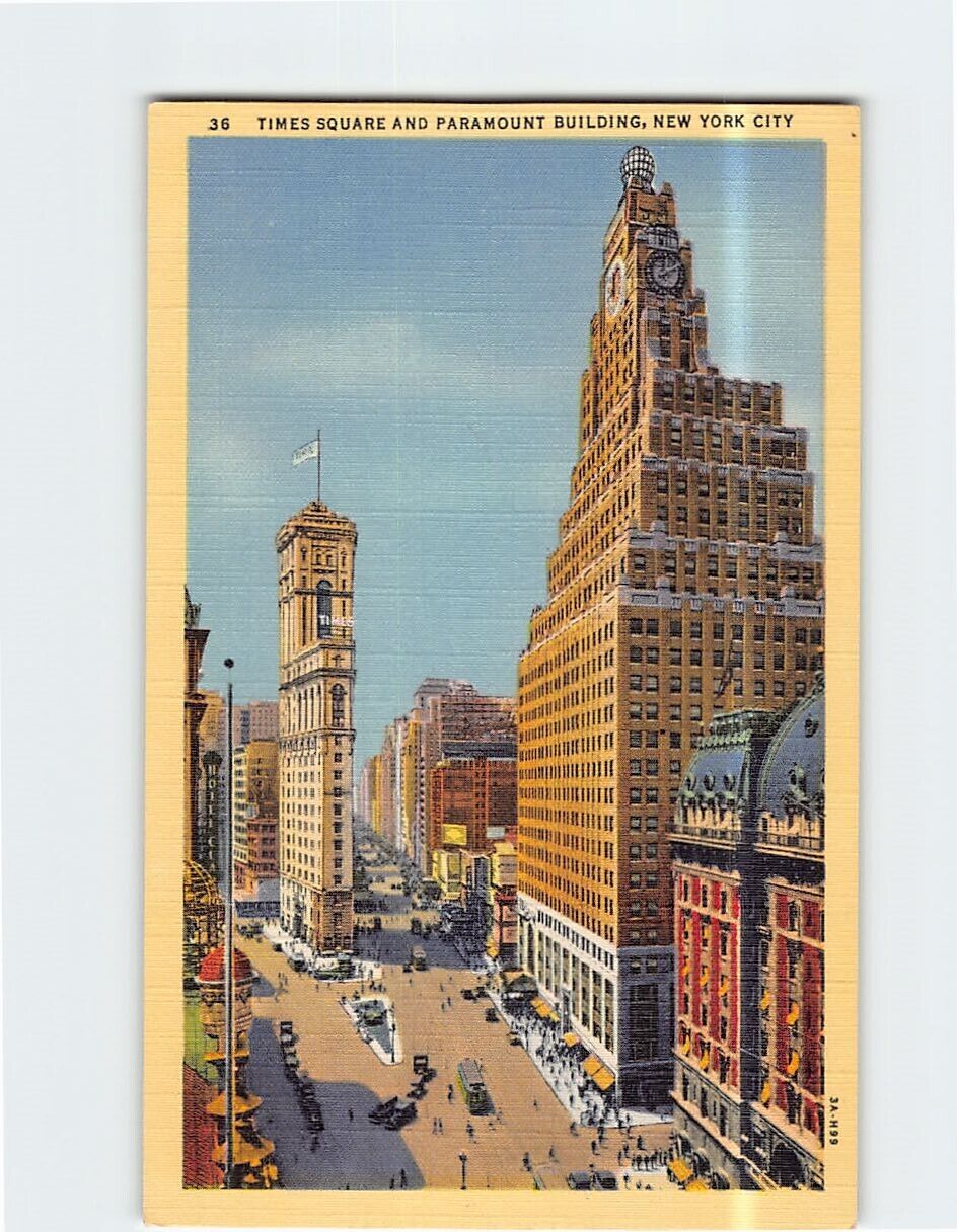 Postcard Times Square & Paramount Building New York City New York USA