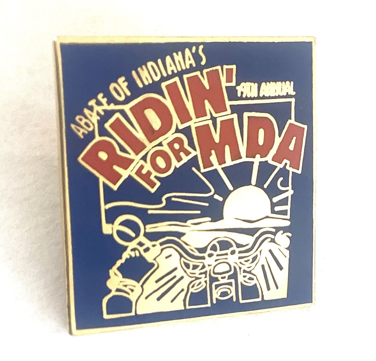 VINTAGE ABATE OF INDIANA\'S RIDIN\' FOR MDA 19TH ANNUAL PIN (ENAMEL)