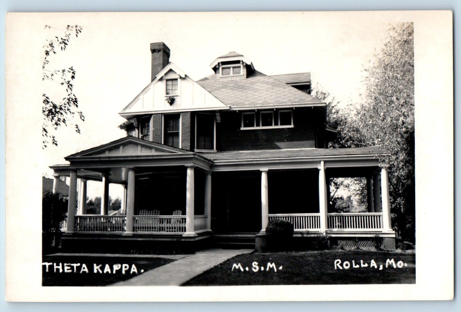 Rolla Missouri MO Chanute KS Postcard RPPC Photo Theta Kappa c1940's Vintage