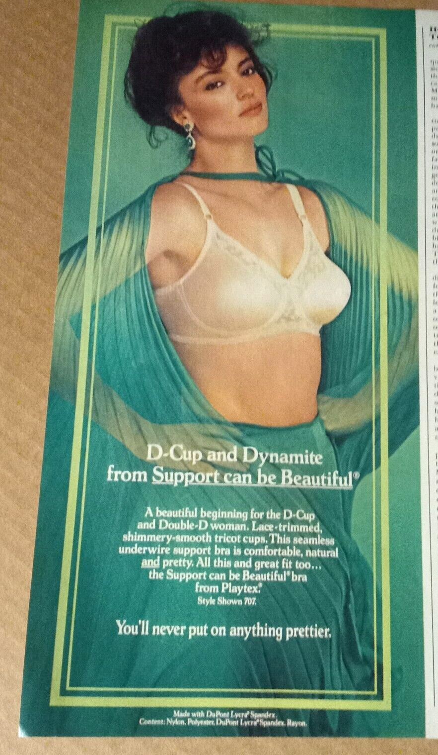 1980 print ad -Playtex Support can be Beautiful BRA lingerie SEXY GIRL advert #2