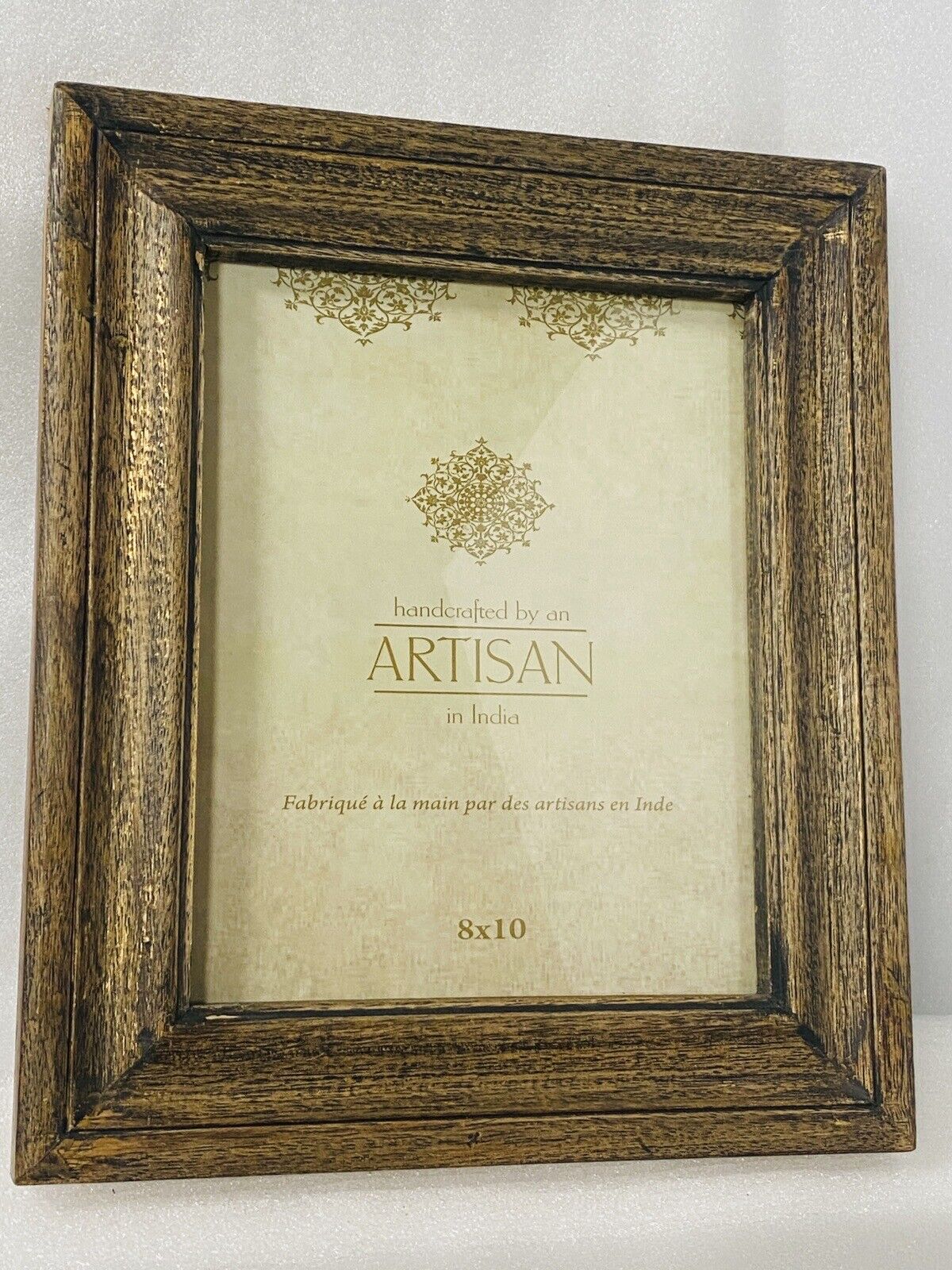 Artisan Brushed Gold Wood Picture Photo Frame 8x10 Handcrafted India