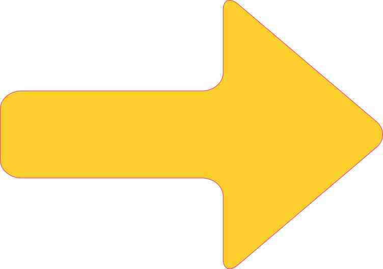 5x3.5 Yellow Arrow Sticker Vinyl Pointer Sign Symbol Decal Stickers Arrows Signs
