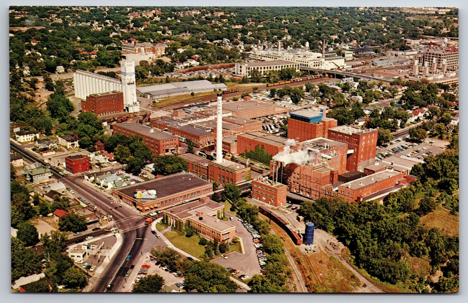 St Paul Minnesota~Theo Hamm Brewing Co Aerial View~1950s Postcard