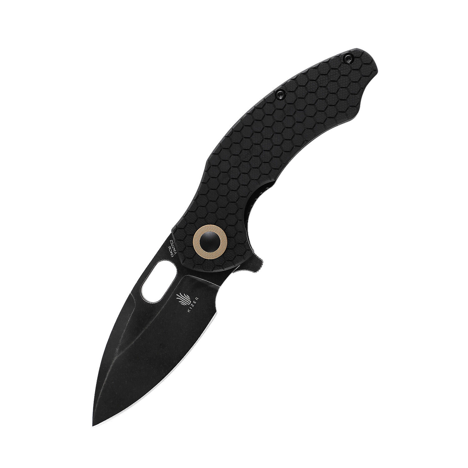 Kizer Vanguard Roach Mini Folding Knife Removable Flipper Tab Black V3477C2