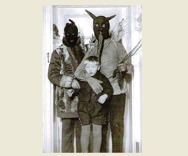Vintage Creepy Family Halloween Hoods PHOTO Scary Costume Freak Kid Child Boy