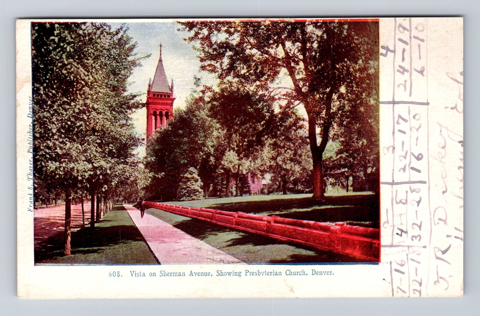 Denver CO-Colorado, Vista On Sherman Avenue, Advertise, Vintage c1907 Postcard