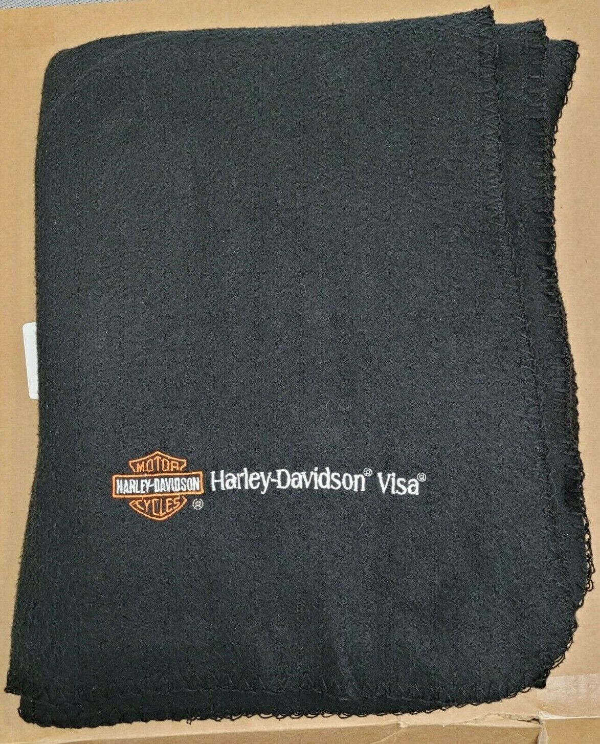Harley Davidson/Visa Fleece Throw Blanket Pre-owned