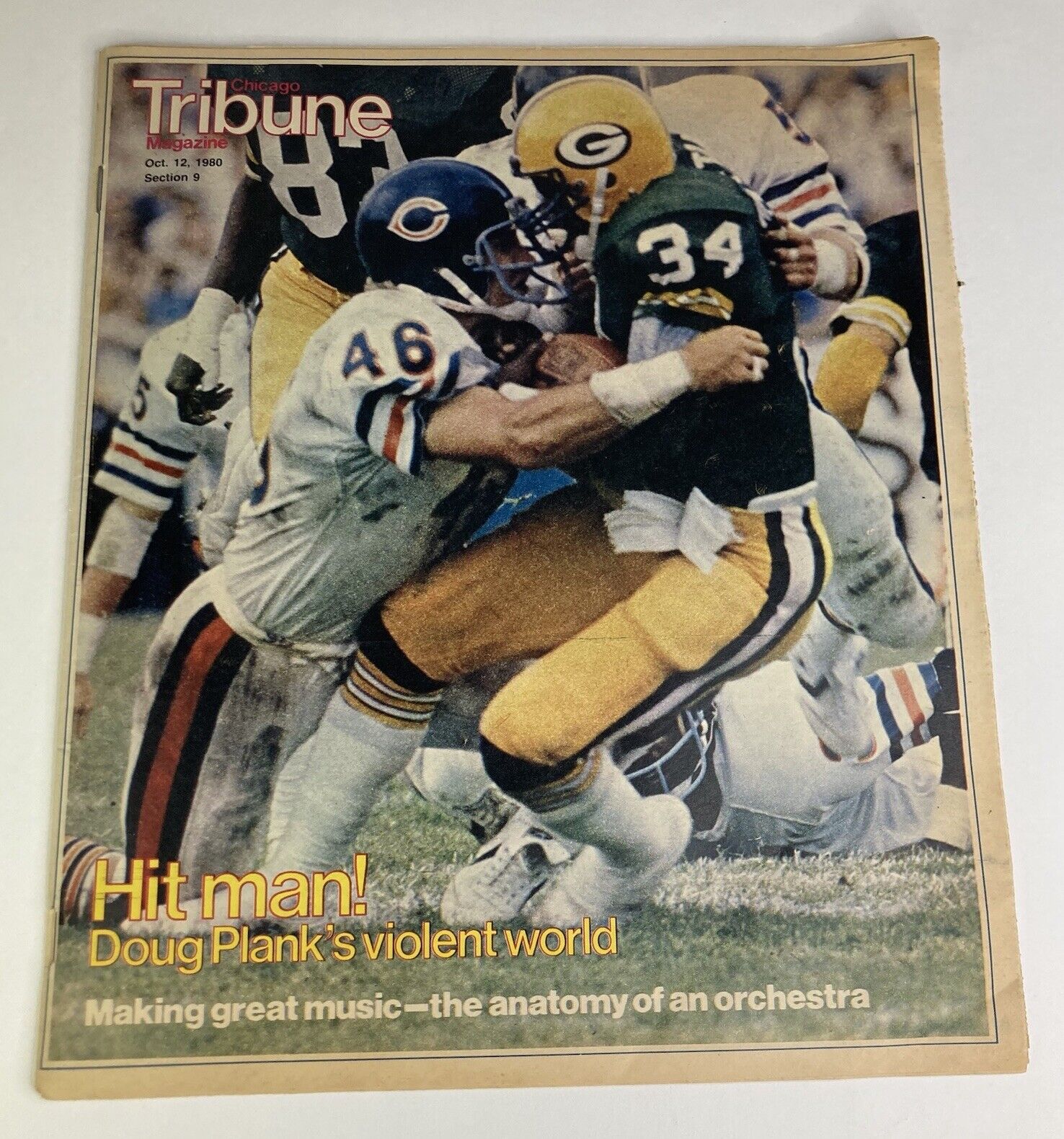 Vintage October 12, 1980 Chicago Tribune Chicago Bears Doug Plank “Hitman”