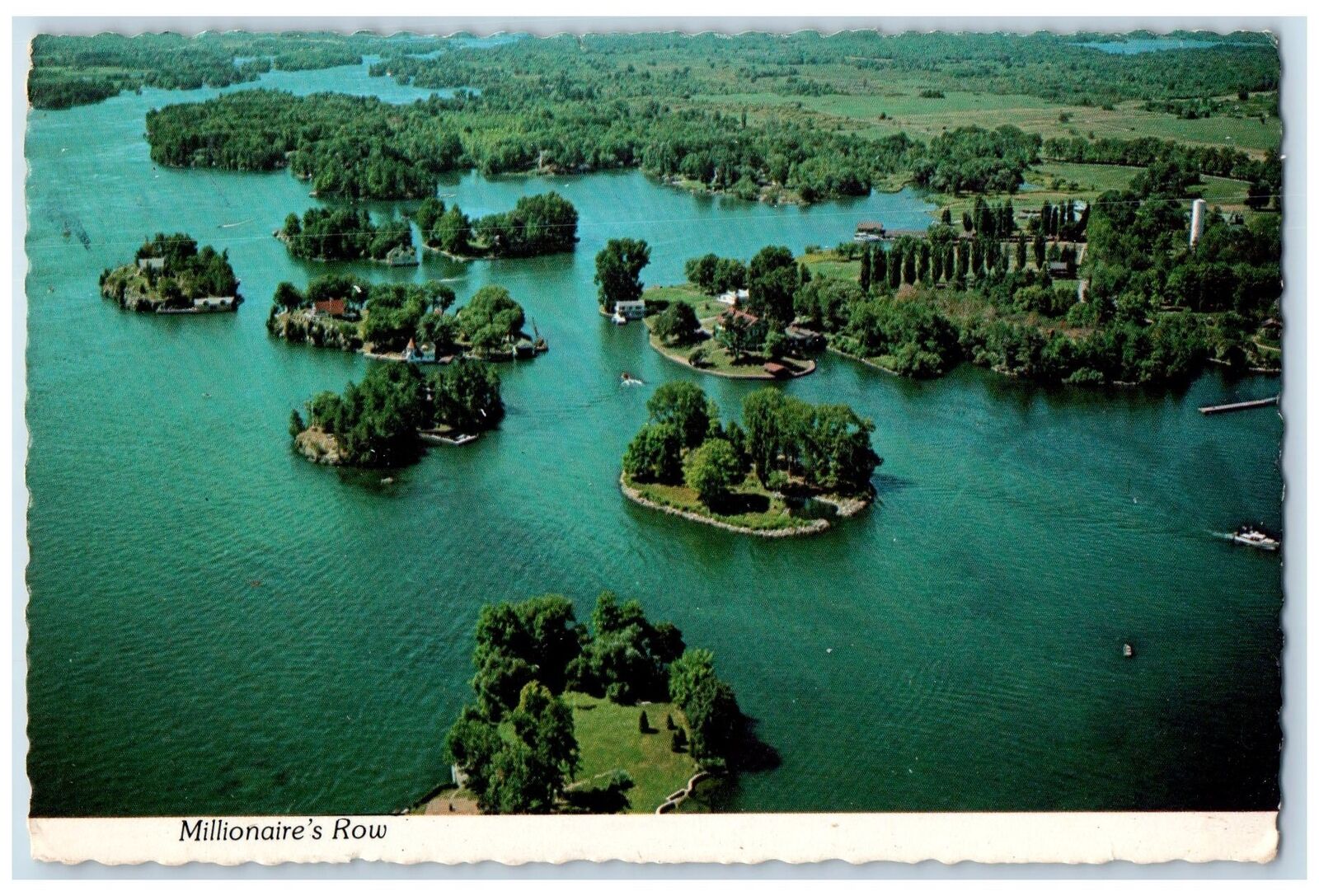 1980 Millionaire\'s Row 1000 Islands Islets Residence Lake New York NY Postcard