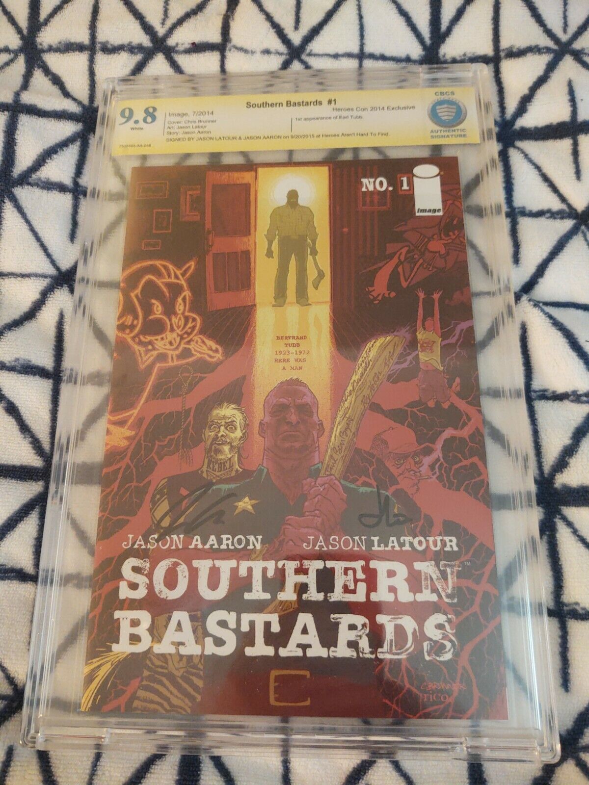 Southern Bastards #1 HEROES Cbcs 9.8 SS 2014 - 2x SIGNED - Image Comics