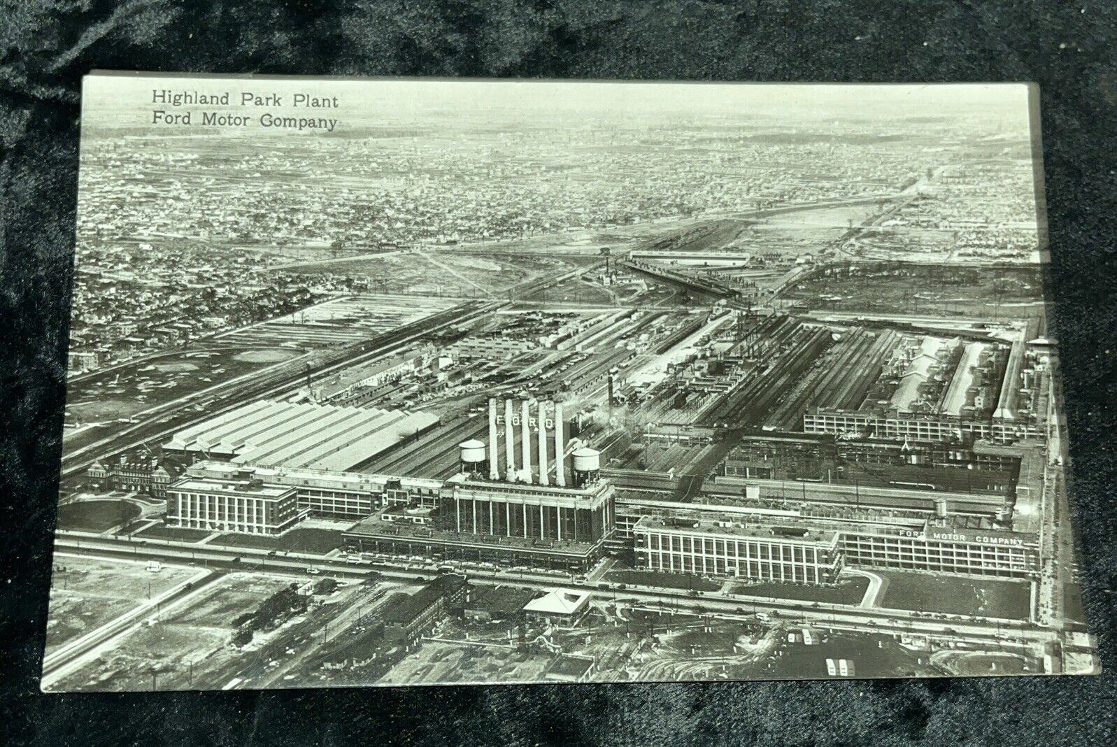RPPC Detroit MI Ford Motor Co Highland Park Plant Aerial View Vintage Postcard