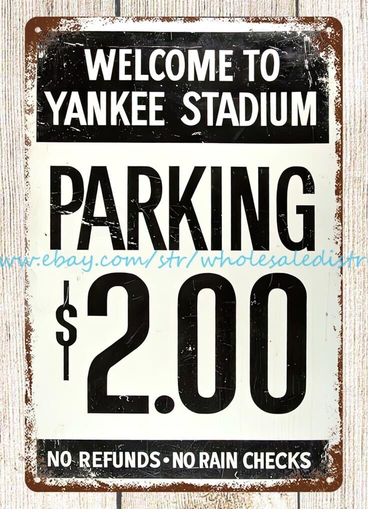 1970s Welcome To Yankee Stadium Parking metal tin sign bar room ideas