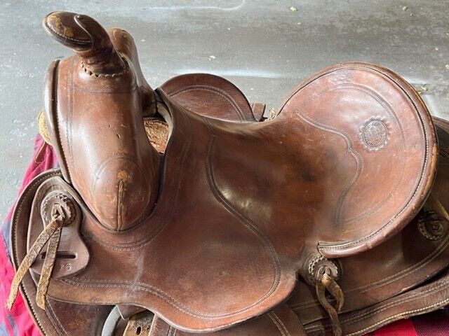 Antique Duhamel High Back Makers Saddle Early 1900s Rapid City SD Horse Cowboy