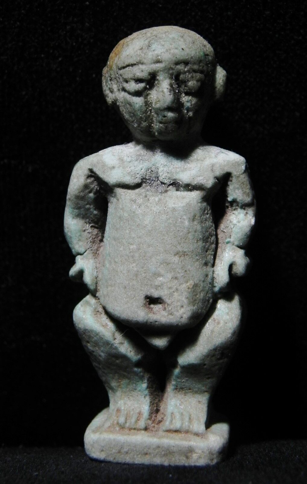 ZURQIEH - ANCIENT EGYPT . LARGE DOUBLE SIDED DWARF AMULET,  1075 - 600 B.C