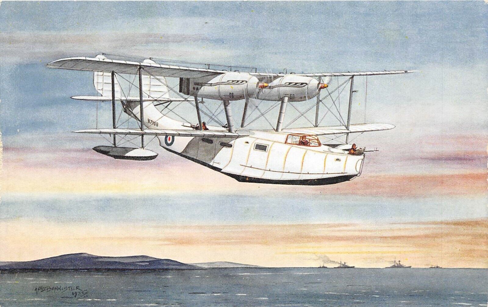 Vickers-Supermarine Scapa Reconnaissance Flying Boat Airplane c1935 Postcard