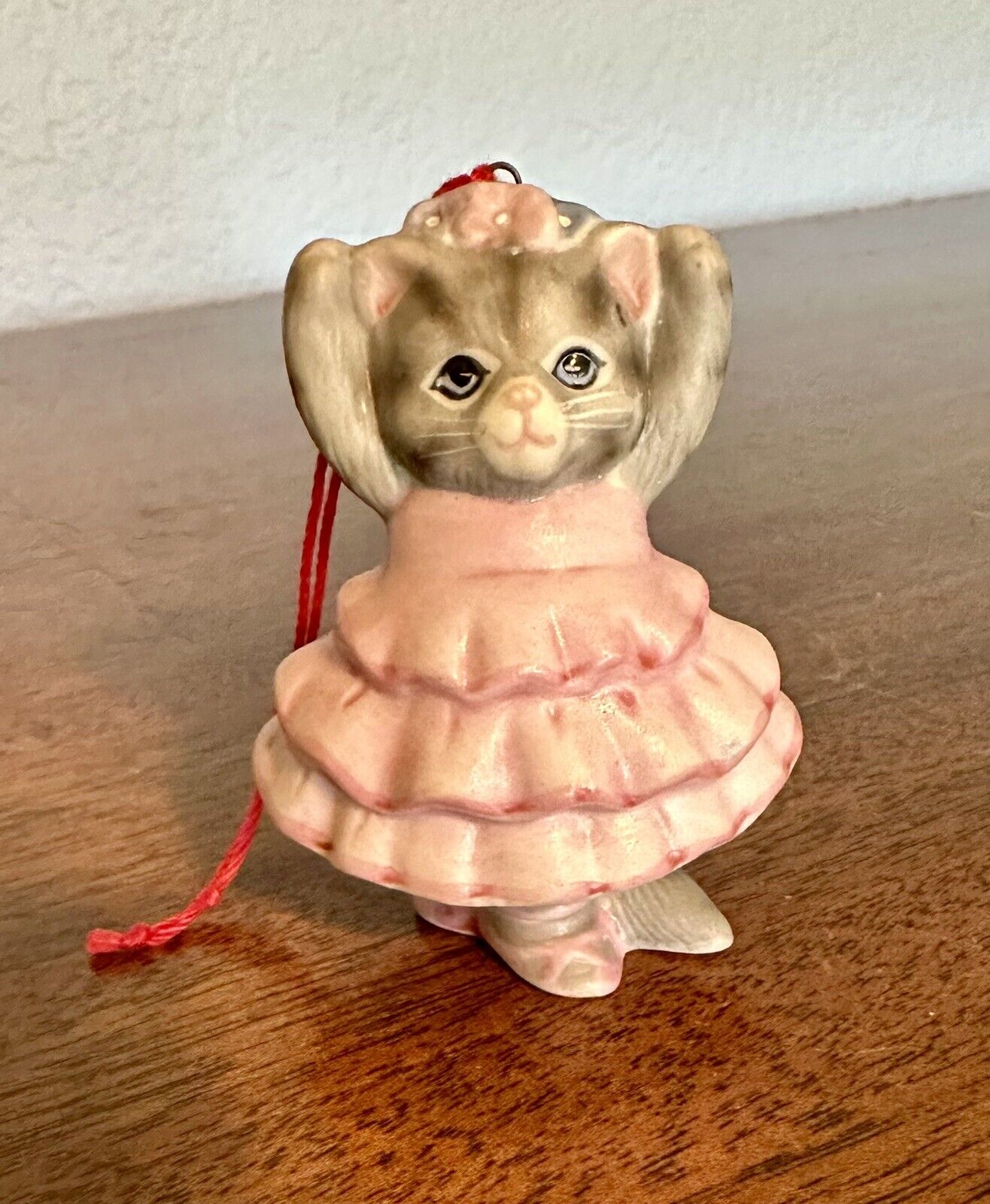 Vtg 1986 Schmid Kitty Cucumber Collectible Ornament Figurine Ballerina Pink Tutu