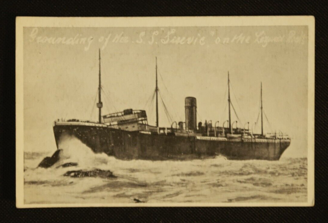 Grounding of The S.S. Suevic on the Rocks Postcard Tom Harvey Vintage Postcard