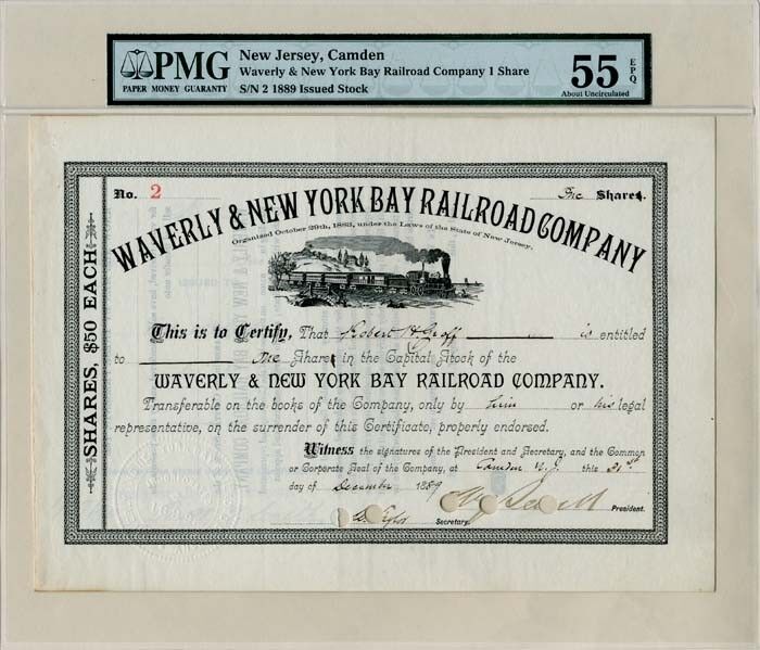 Waverly and New York Bay Railroad Co. - Railroad Stocks