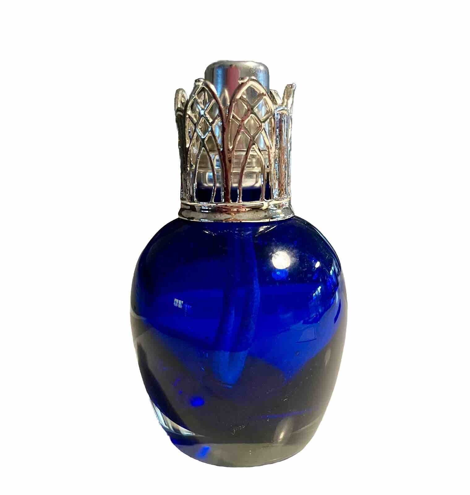 Vintage Spectacular MCM Cobalt Blue Art Glass Oil Defuser Lamp 6”