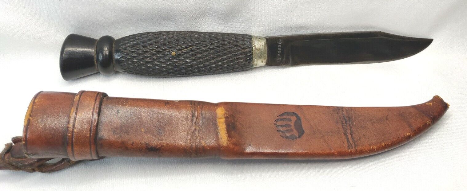 Alfred Williams Sheffield England EBRO Crosses Bowie Knife Thistle Top Handle