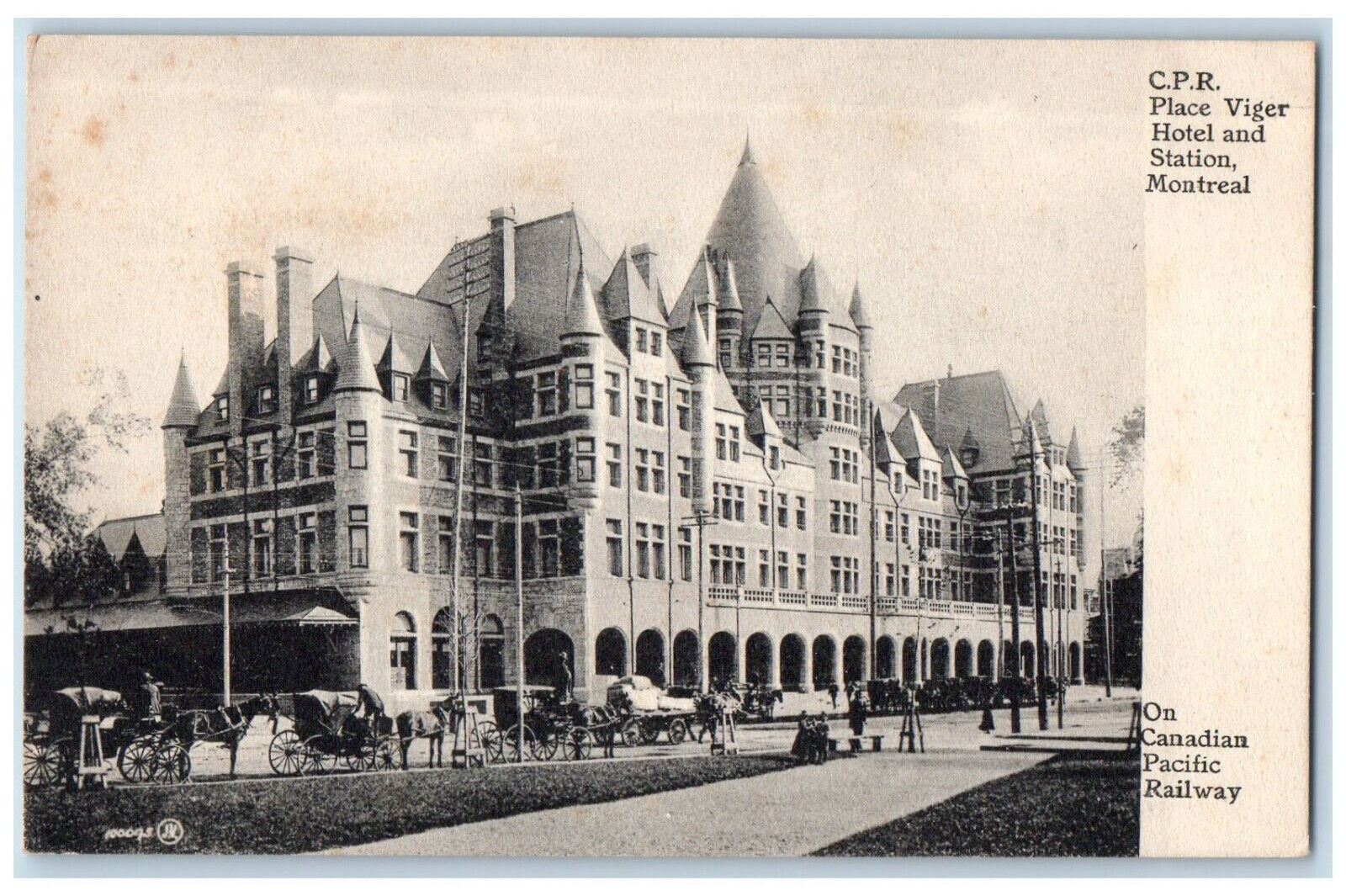 c1940's C.P.R. Place Viger Hotel and Station Montreal Quebec Canada Postcard