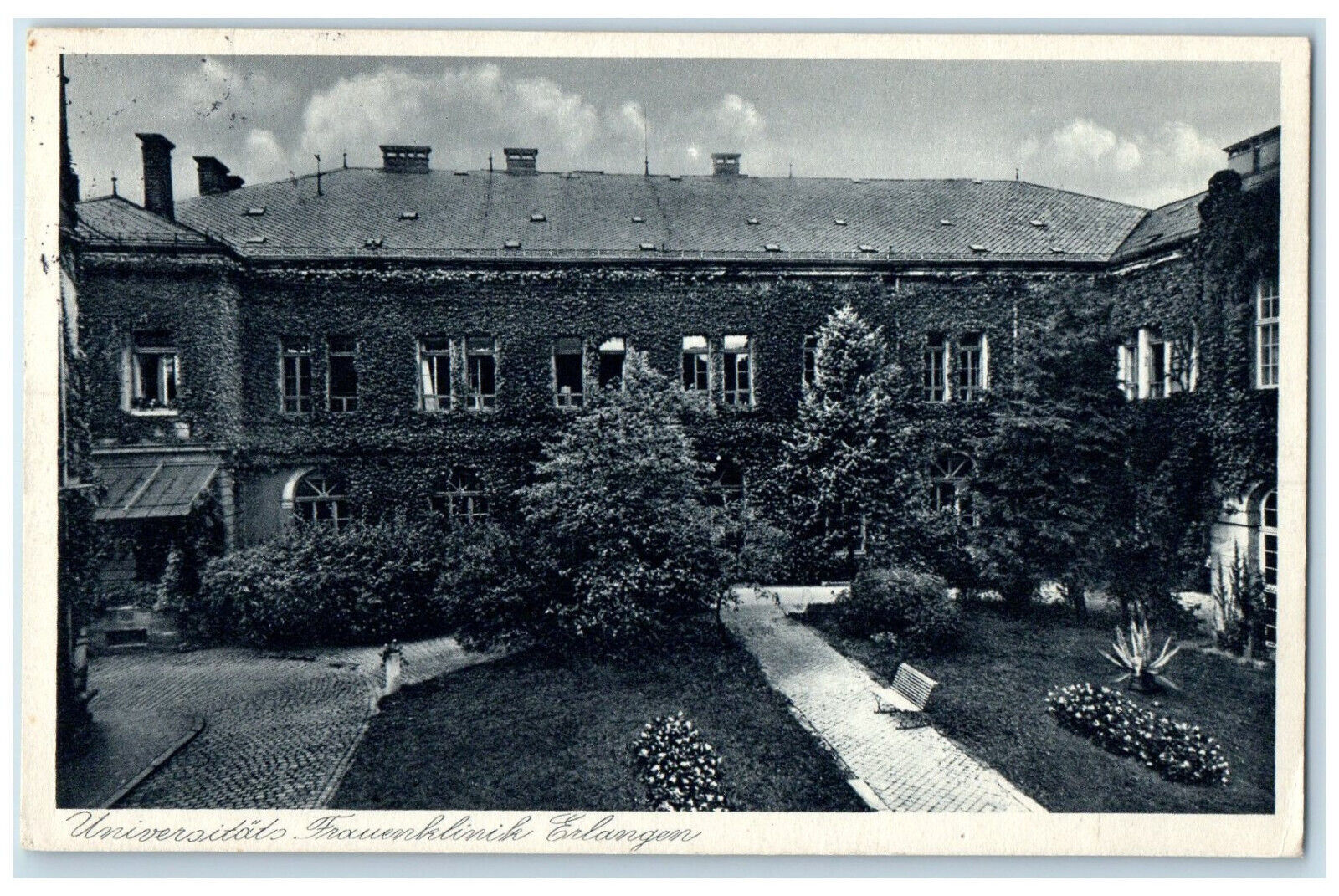 c1940\'s University Women\'s Clinic in Erlangen Bavaria Germany Postcard