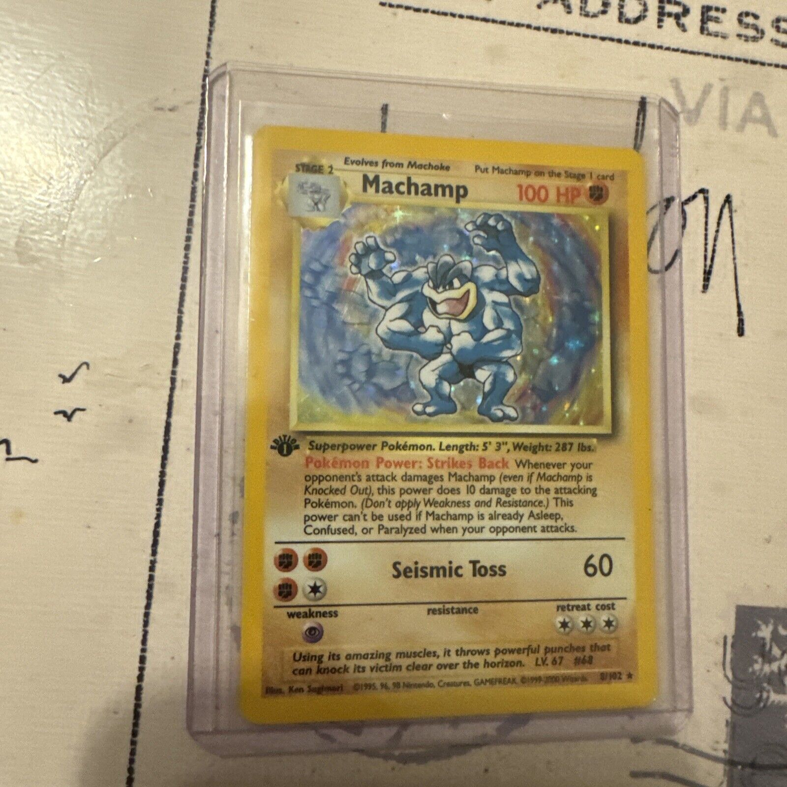 Machamp 8/102 Pokemon Card Base Set Holo Rare 1st Edition WOTC