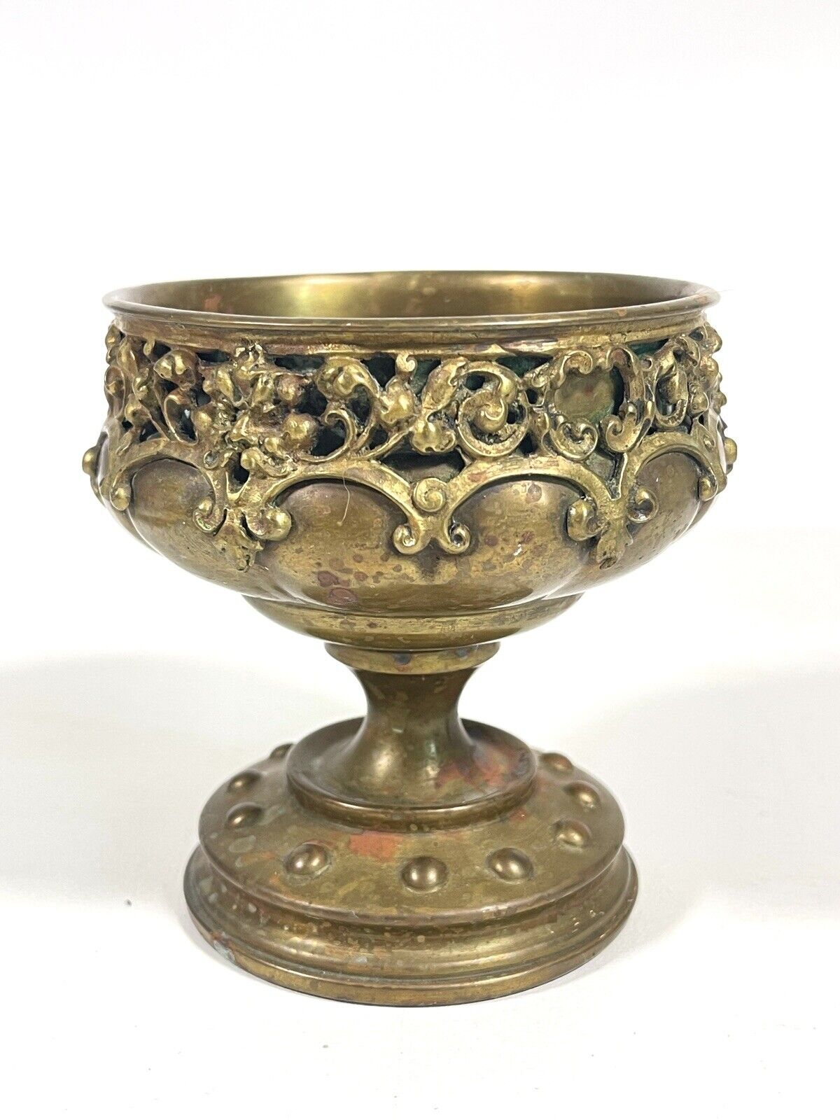 Antique French Victorian Goblets Candle Holder Urns Gold Gilt