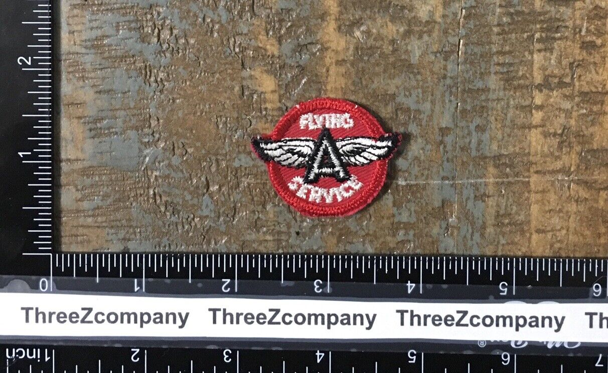 Vintage FLYING A SERVICE Gasoline Oil Gas Company Logo Sew-On Patch 1950\'s Twill