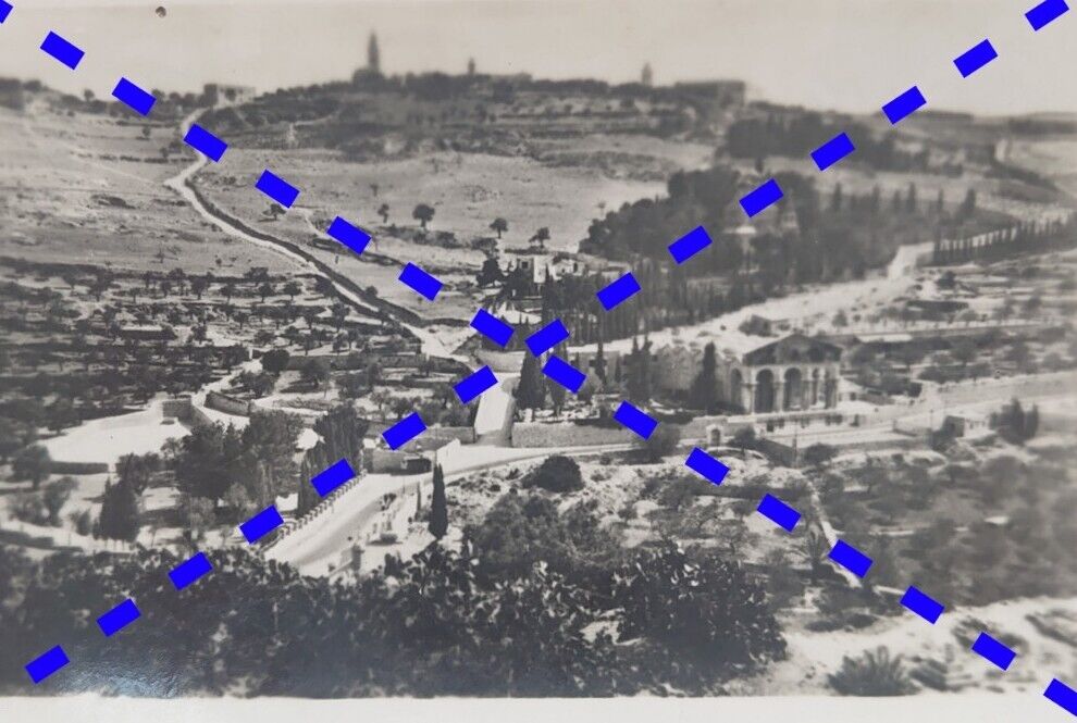 Genuine 1942 Antique Photograph - Mount Of Olives, Jerusalem