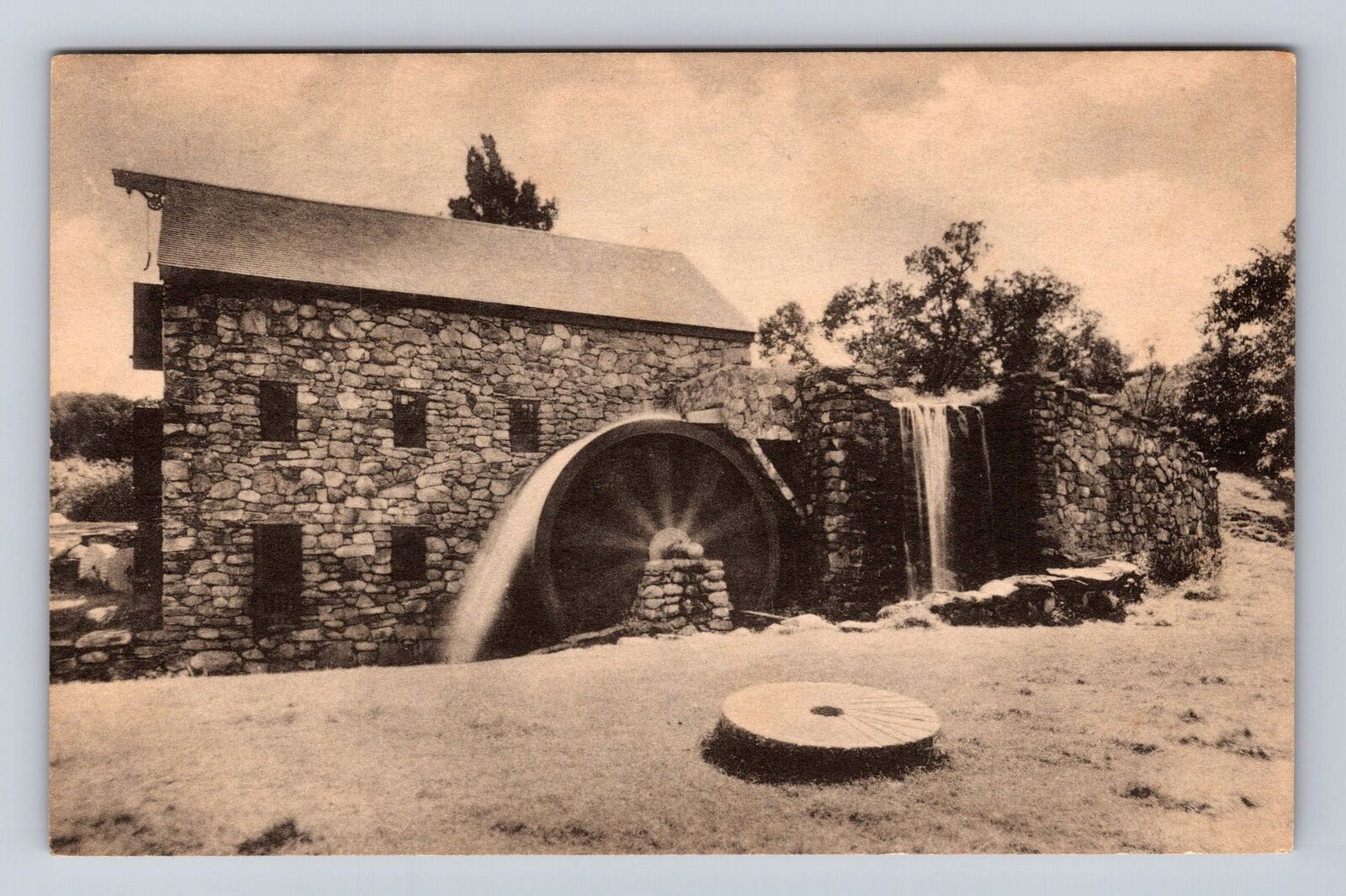South Sudbury MA-Massachusetts, Wayside Inn, Grist Mill, Vintage Postcard
