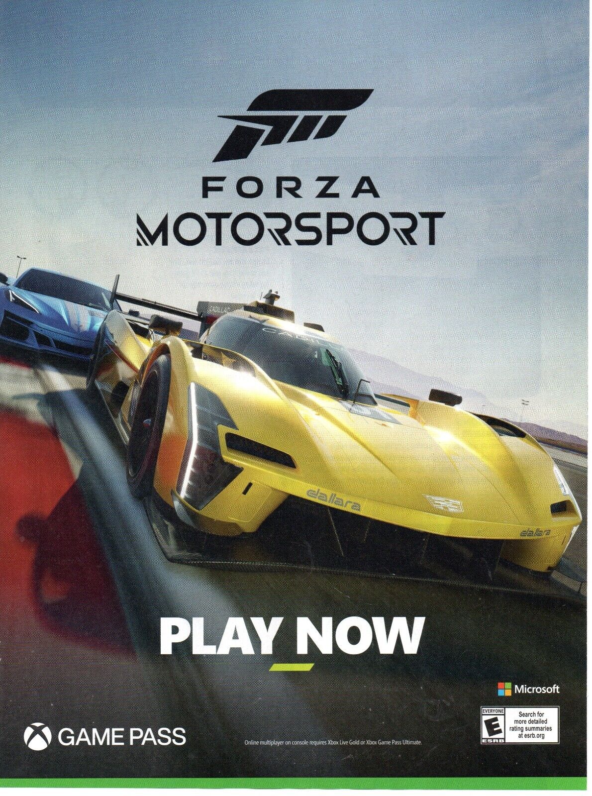 2023 FORZA MOTORSPORT XBOX Series X/S Video Game Paper PRINT AD WALL ART -  NICE