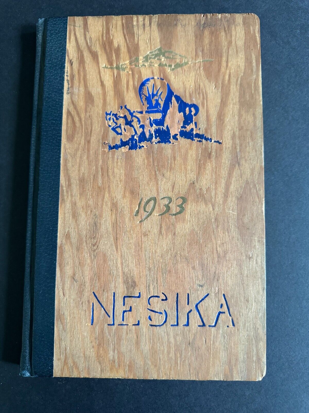 1933 Everett High School - Nesika Yearbook - Everett, Washington - Wooden Cover