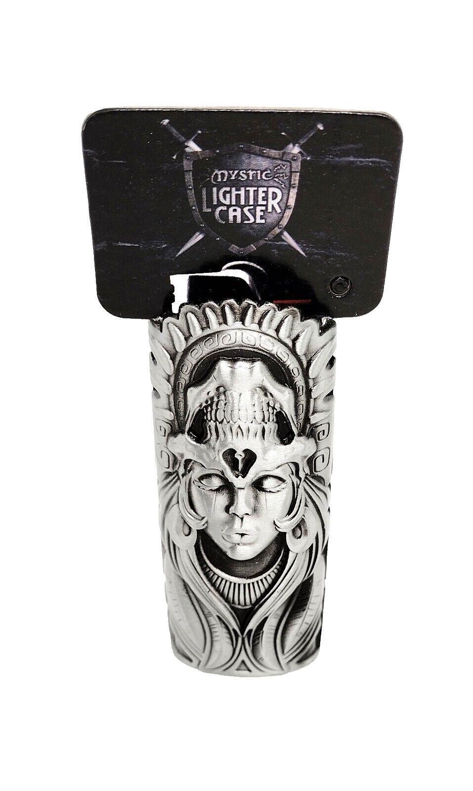 Smokezilla Mystic Fairy Warrior Pewter Design Metal Big Bic Lighter Case