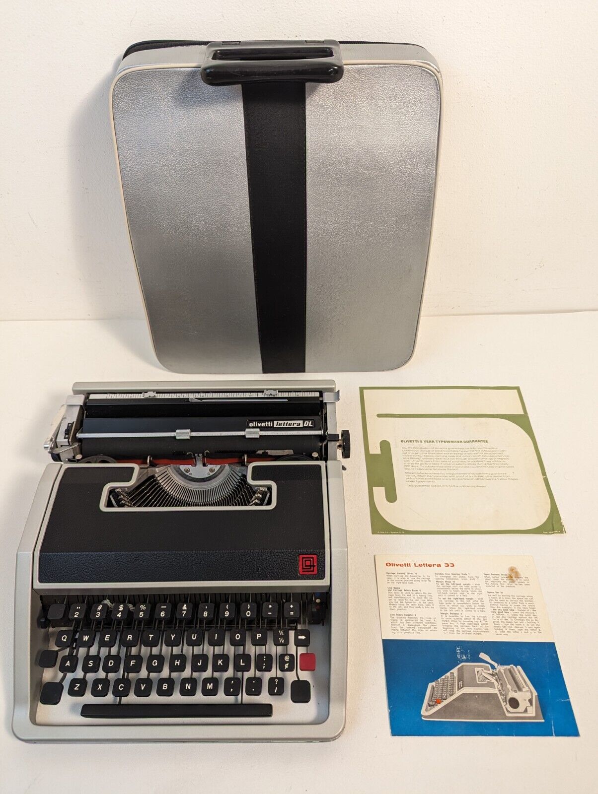 ***EXCELLENT*** Olivetti Lettera DL Portable Manual Typewriter Working 1970s