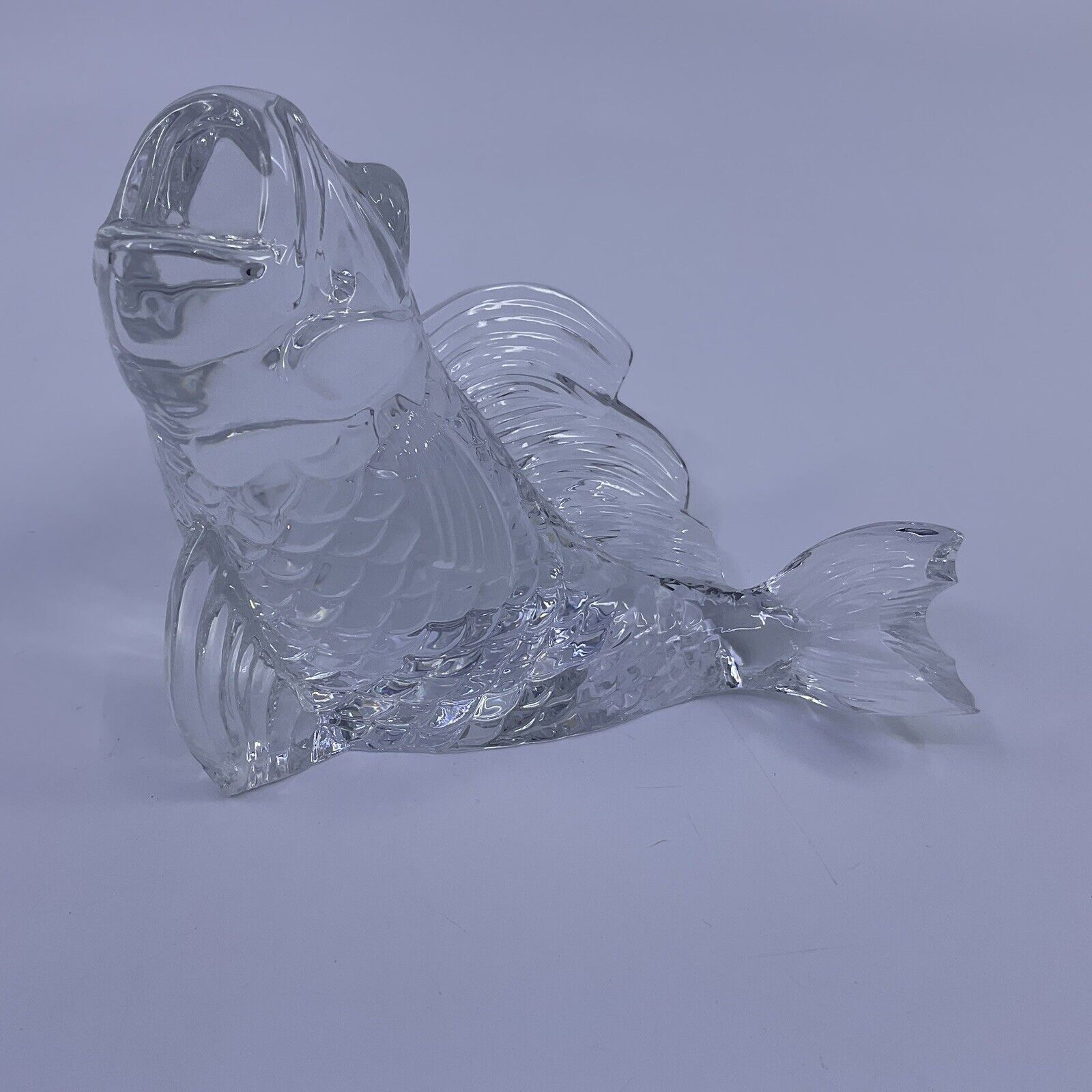 Baccarat Koi Fish Clear Lead Crystal Figurine Paperweight-Signed RETIRED
