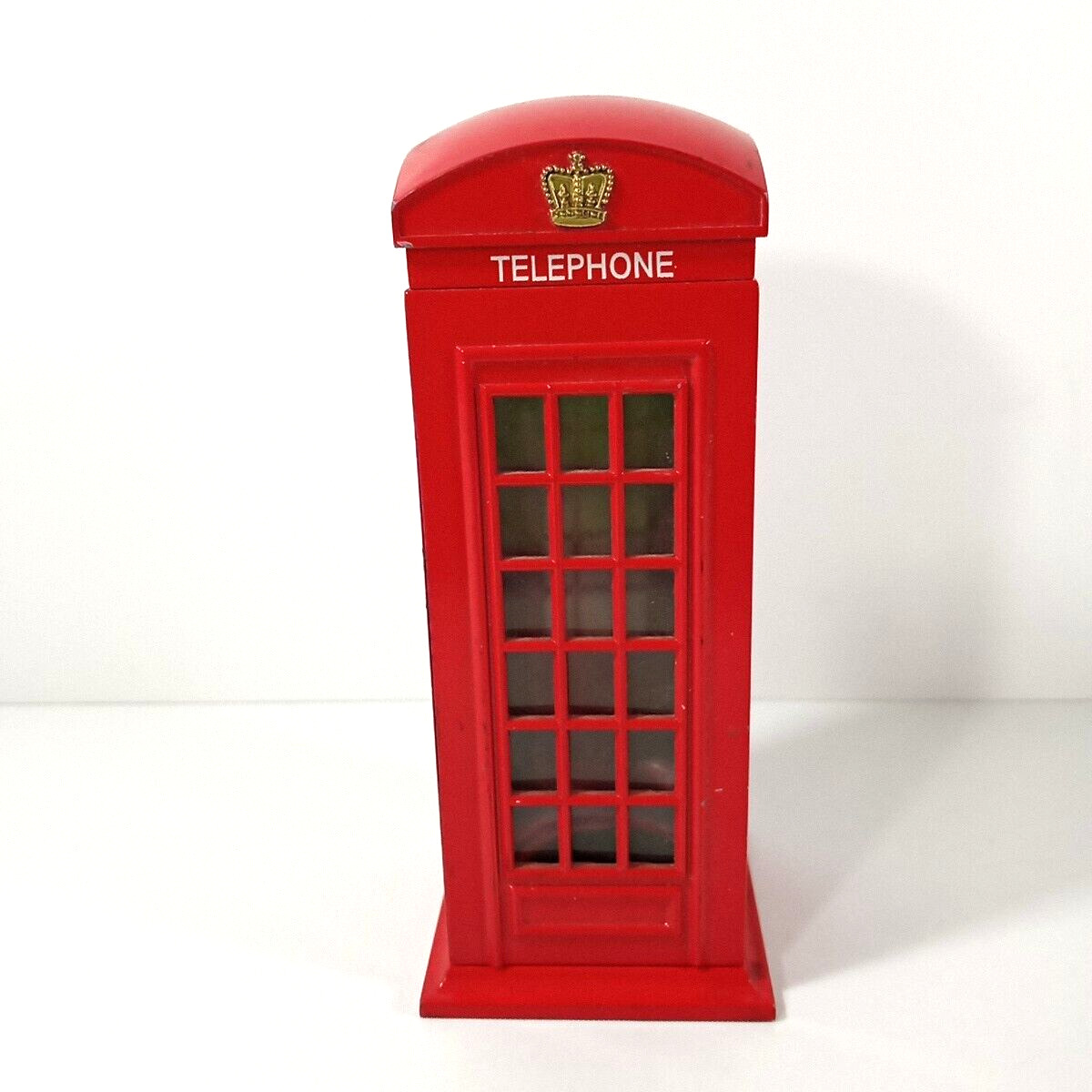 Die Cast Metal Telephone Phone Booth Red British London England Coin Piggy Bank