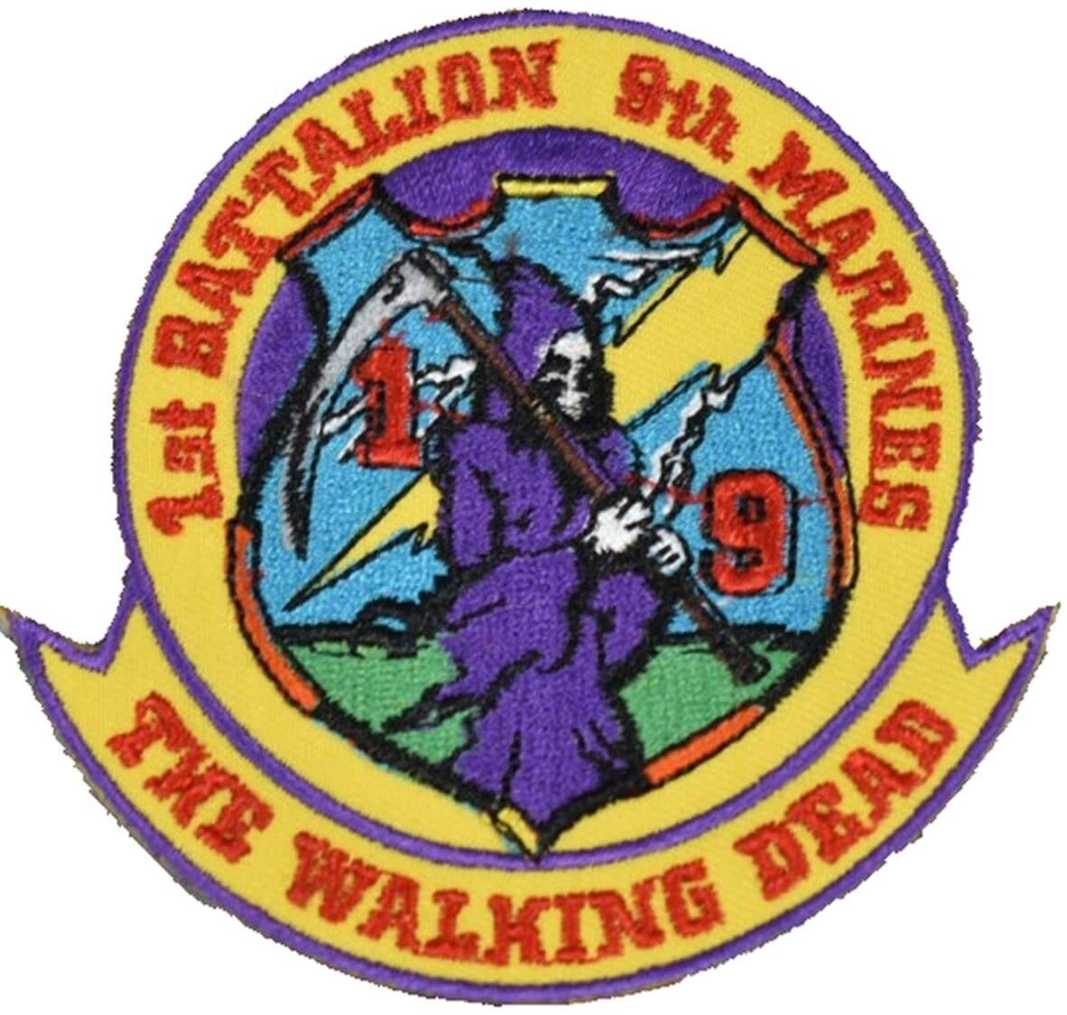 USMC 1ST FIRST BN BATTALION 9TH NINETH MARINES THE WALKING DEAD PATCH VET 1/9