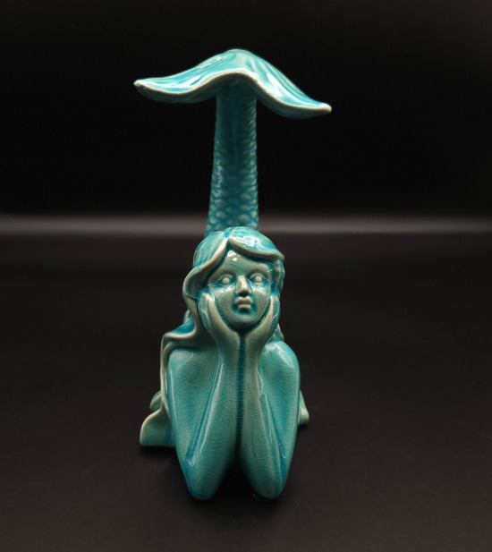 GC Coastal Ceramic Mermaid Turquoise Hand Painted Sachet Holder