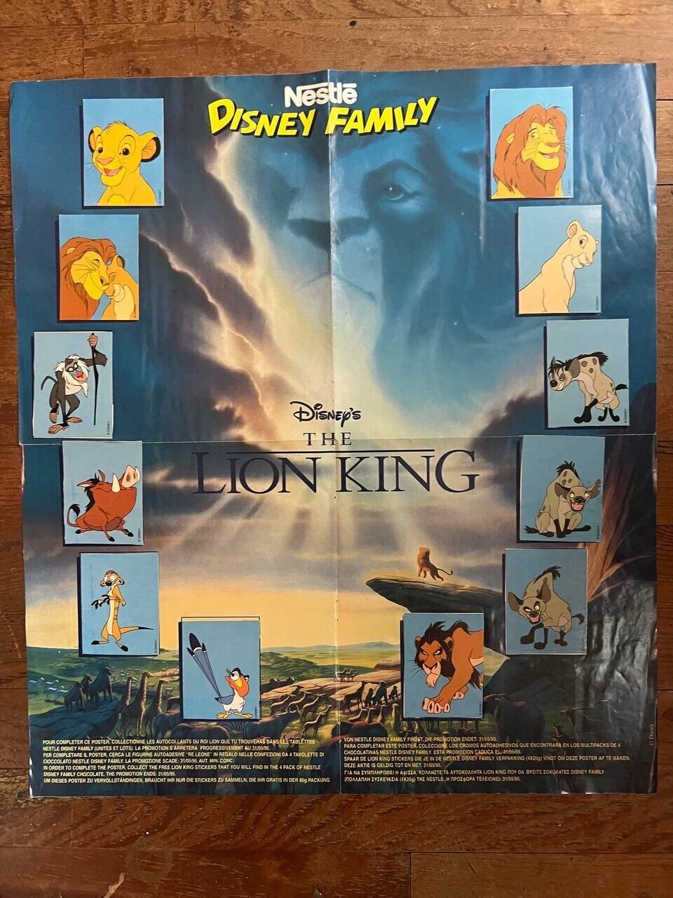 1998 STICKERS PANINI DISNEY THE LION KING ALBUM COMPLETE PORTUGAL ED.+ POSTER C2